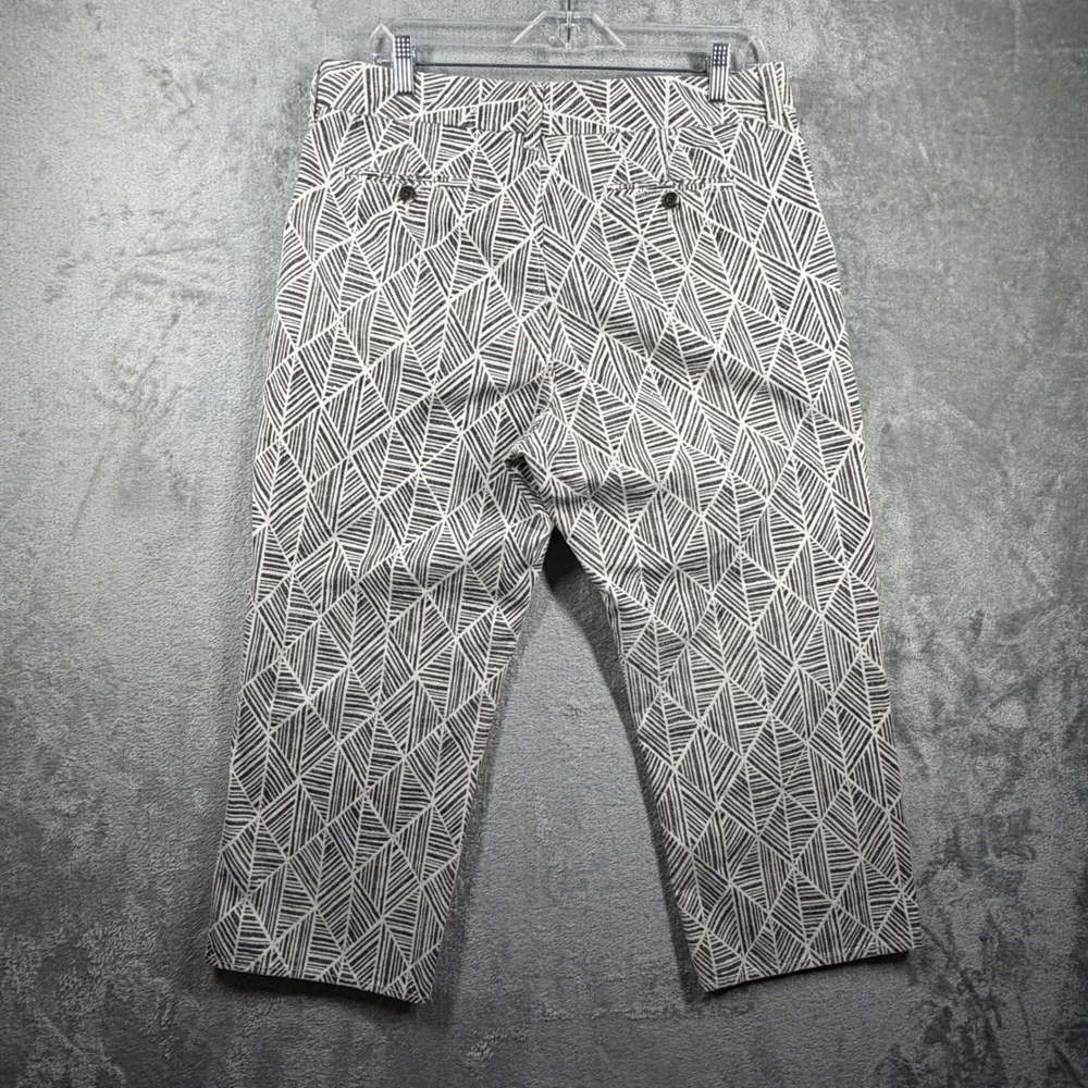 Soft Surroundings Geometric Crop Pants Boho Resort Coastal Cruise Casual Size 14